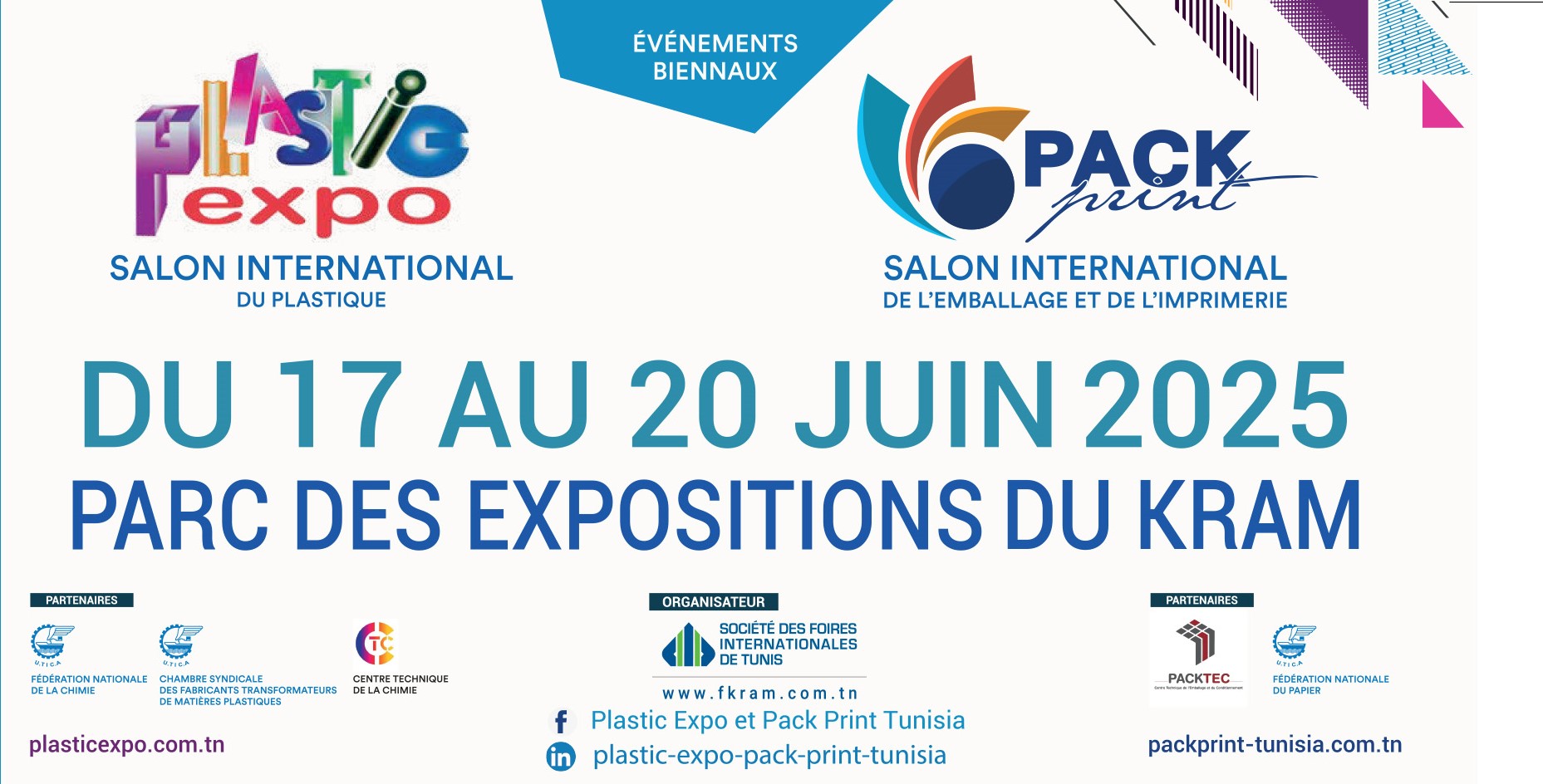 Salon International du Plastique et Pack Print Tunisia, le Salon International de l’Emballage et de l’Imprimerie 17 au 20 Juin 2025